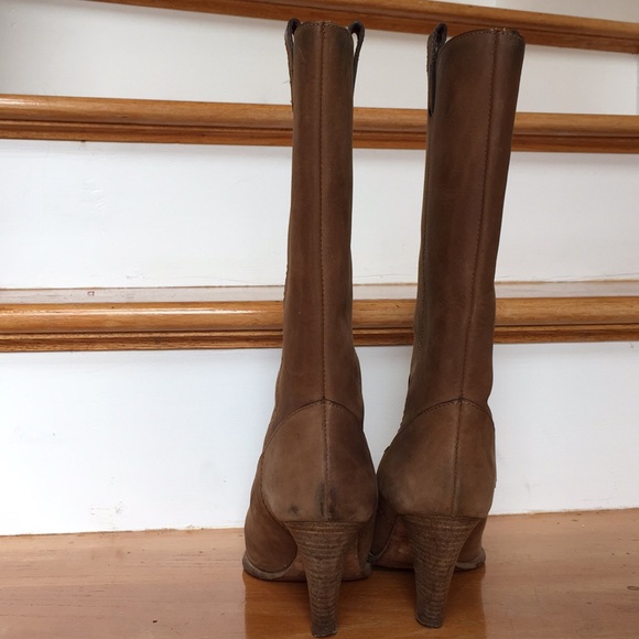 Michael Kors tan leather heeled western boots - Picture 5 of 8